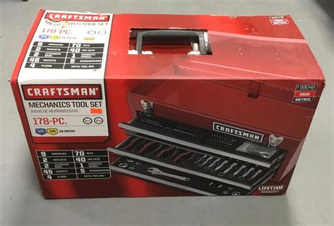 craftsman 178 piece mechanics tool set with metal hand box|Amazon.com: Craftsman 178 Tool Set With Craftsman 3 Drawer .